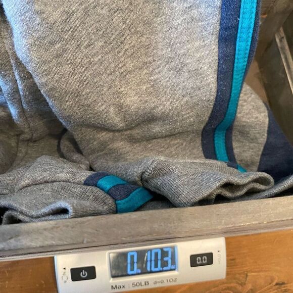 Adidas Hooded ￼Warm Up 2 Piece Outfit Gray Navy Teal Neon Green Sweatsuit Sz 12 - Picture 10 of 10